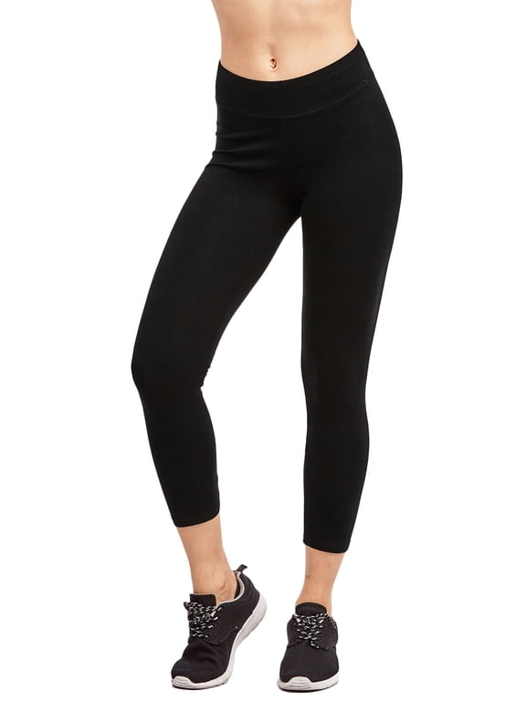 Women & Plus Soft Cotton Active Stretch Capri Length Lightweight Leggings