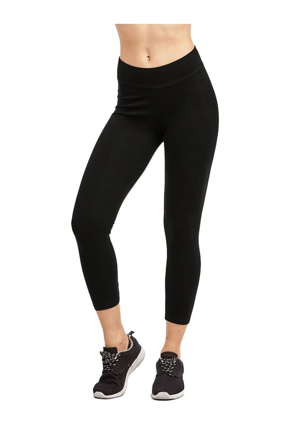Women & Plus Soft Cotton Active Stretch Capri Length Lightweight Leggings
