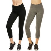 Sofra Women & Plus Soft Cotton Active Stretch Capri Length Lightweight Leggings