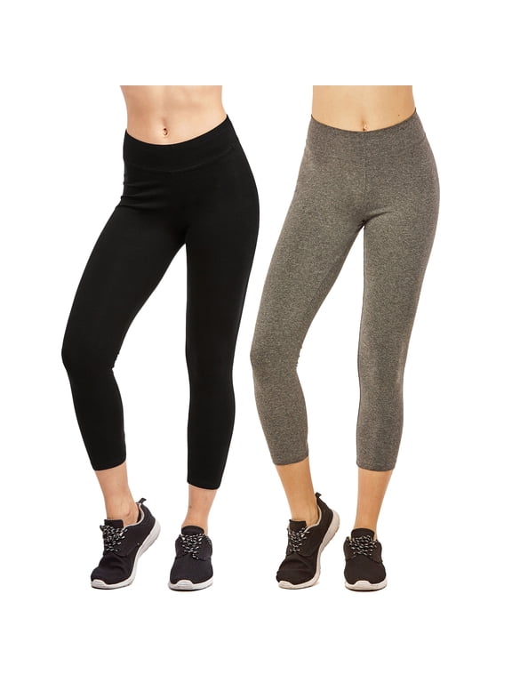 Women & Plus Soft Cotton Active Stretch Capri Length Lightweight Leggings