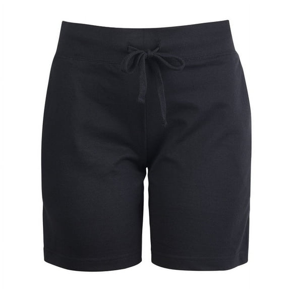 Sofra Women's Athletic Workout Gym Casual Jersey Pocket 7" Shorts with Drawstring