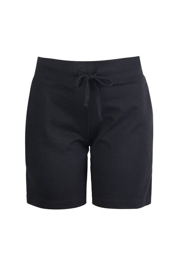 Women's Athletic Workout Gym Casual Jersey Pocket 7" Shorts with Drawstring