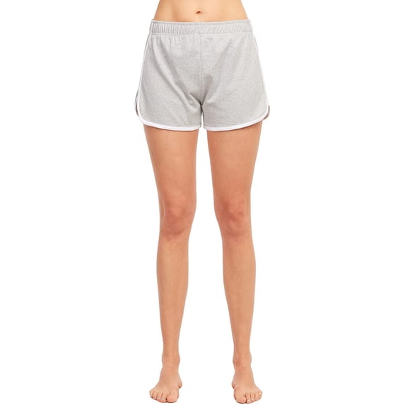 Sofra Women's Comfy Casual Dolphin Shorts 2-Pack Heather Grey
