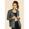 thumbnail image 1 of Sofra Women's Cotton Comfort Zip Up Hoodie Jersey Sweater - Charcoal Gray - Medium, 1 of 4