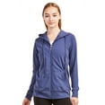 thumbnail image 1 of Women's Thin Cotton Zip Up Hoodie Jacket (M, Denim), 1 of 4