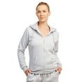 thumbnail image 1 of Sofra Women's Cotton Fleece Hoodie Jacket S, Heather Grey, 1 of 3