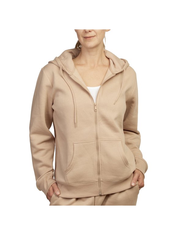 Women's Fleece Lining Hoodie Zip-Up Front Warm Jacket