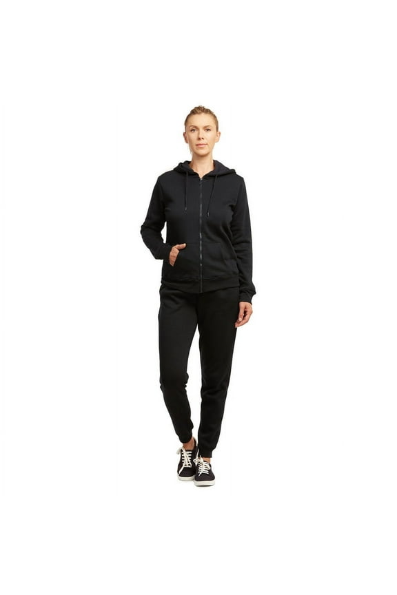 Women's Heavyweight Cotton Fleece Jersey Jogger Pants and Zip-UP Hoodie Jacket Sets