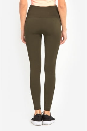 Women's High Waist Fleece Lined Extra Wide Band Seamless Winter Leggings (Fits Small to Large)
