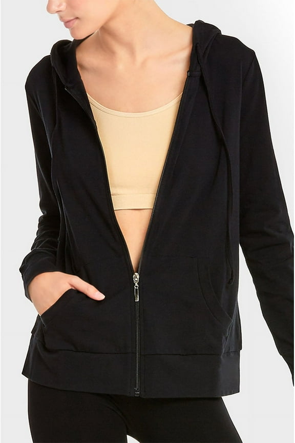 Women's Lightweight Cotton Blend Long Sleeve Zip Up Thin Hoodie Jacket