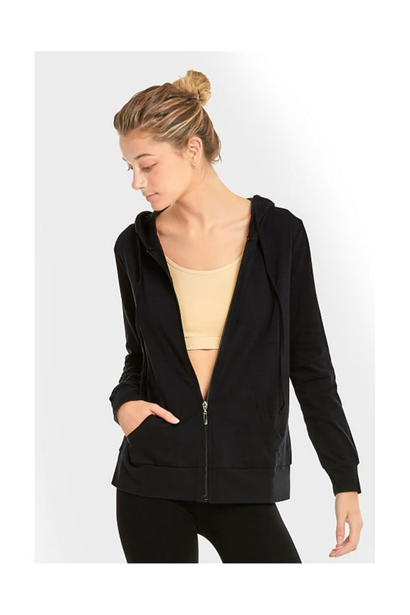 Women's Lightweight Cotton Blend Long Sleeve Zip Up Thin Hoodie Jacket