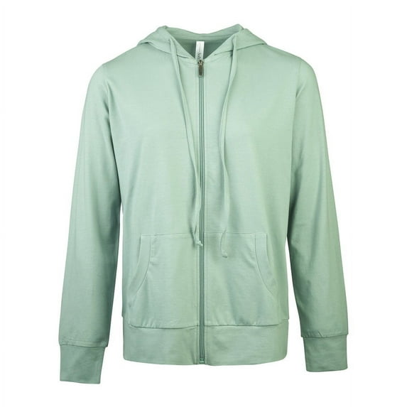 Sofra Women's Lightweight Cotton Blend Long Sleeve Zip Up Thin Hoodie Jacket