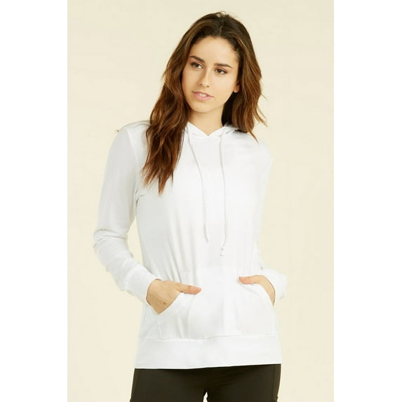 Sofra Women's Lightweight Cotton Long Sleeve Pullover Thin Hoodie Jacket