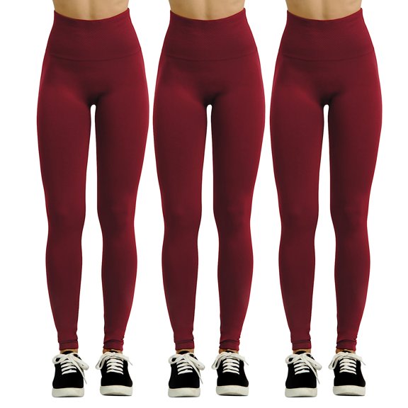 Sofra Women's & Plus One Size Seamless High Waist Extra-Wide Banded Ankle Length Leggings