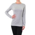 thumbnail image 1 of Sofra Women's Plus Size Long Sleeve Classic Fit Crew Neck T-Shirt Top, 1 of 4