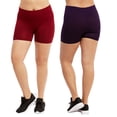 thumbnail image 1 of Sofra Women's Plus Size Ribbed Waistband 12" Biker Workout Shorts, 1 of 3