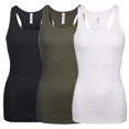thumbnail image 1 of Sofra Women's Ribbed Knit Racerback Cotton Active Tank Top, 1 of 4