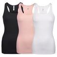 thumbnail image 1 of Sofra Women's Ribbed Knit Racerback Cotton Active Tank Top, 1 of 5