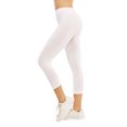 thumbnail image 1 of Sofra Women's Ribbed Waistband Seamless Capri Length Tight Leggings, 1 of 4