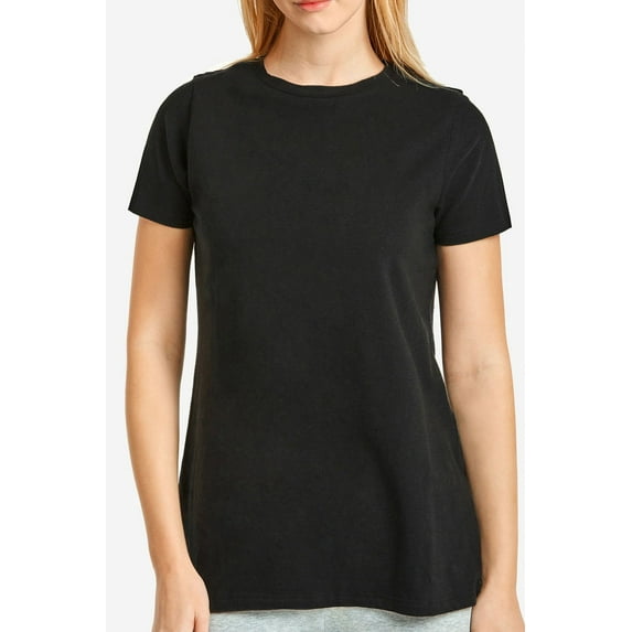 Sofra Women's Short Sleeve Classic Fit Crew Neck T-Shirt Top