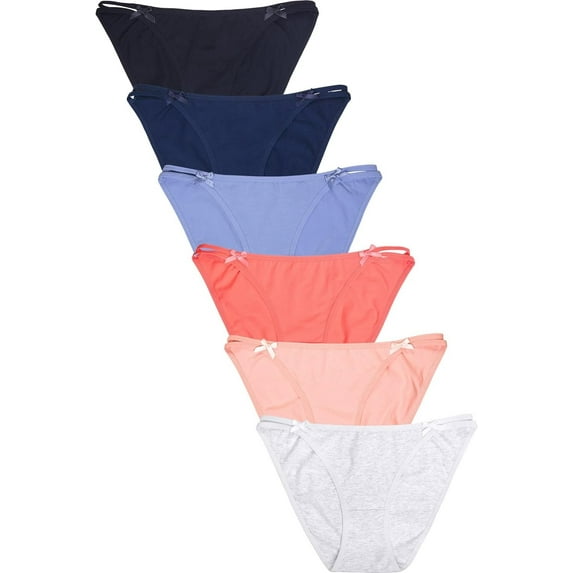 Sofra Women's Soft Cotton Bikini Panty Pack of 6 - Various Styles