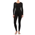 thumbnail image 1 of Sofra Women's Soft Thermal Underwear Set L, Black, 1 of 4