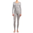 thumbnail image 1 of Sofra Women's Soft Thermal Underwear Set S, Grey, 1 of 3