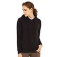 thumbnail image 1 of Sofra Womens Thin Cotton Pullover Hoodie Sweater, Black Hoodie, Size: Medium, 1 of 4