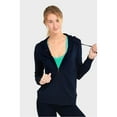 thumbnail image 1 of Teejoy Womens Thin Cotton Zip Up Hoodie Jacket, Navy, Size: Small, Sofra, 1 of 4