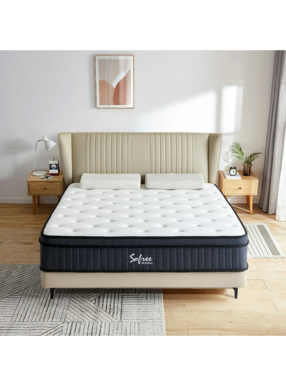 Sofree Bedding Queen Mattress, 10 Inch Memory Foam Mattress in a Box, Individual Pocket Spring Mattress with Motion Isolation and Pressure Relief, Medium Firm, CertiPUR-US