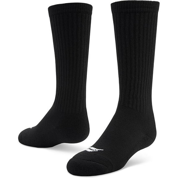 Sof Sole Soccer Over-The-Calf Team Athletic Performance Socks, Black, Xsmall 9-13Y, 2 Pair