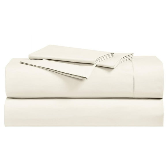 Soft 100% Cotton Brushed Percale Sheet Sets Long-Stable Cotton 250 Thread Count Sheets With Deep pockets - California King - Ivory