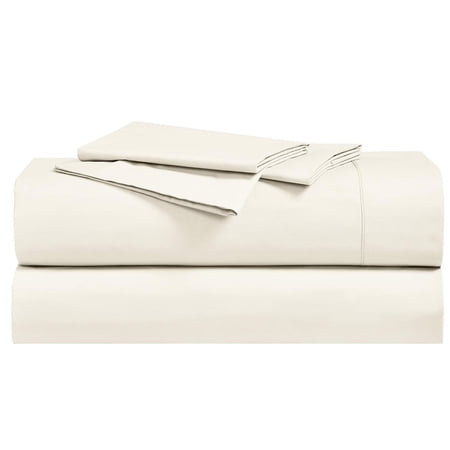 Soft 100% Cotton Brushed Percale Sheet Sets Long-Stable Cotton 250 Thread Count Sheets With Deep pockets - Full - Ivory