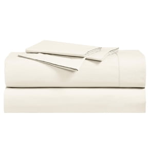 Soft 100% Cotton Brushed Percale Sheet Sets Long-Stable Cotton 250 Thread Count Sheets With Deep pockets - Full - Ivory