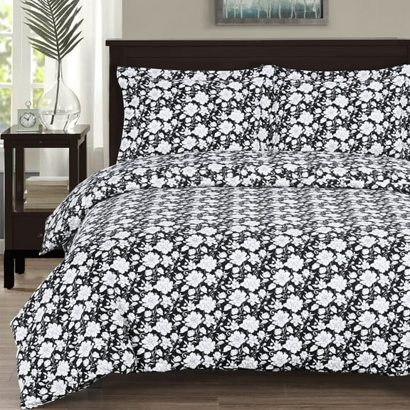 Soft 100% Cotton Duvet Cover Set 300 Thread Count Printed - King/California King - Agnes