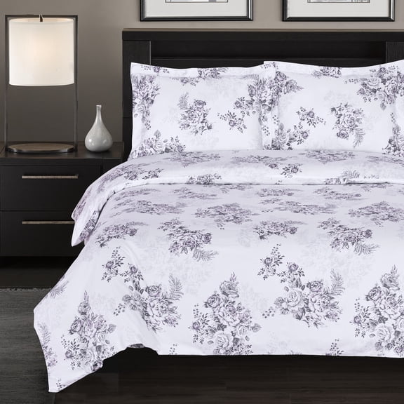 Soft 100% Cotton Duvet Cover Set 300 Thread Count Printed - King/California King - Bally