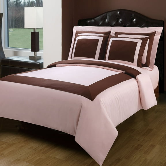 Soft 100% Cotton Hotel Duvet Cover Sets, 300 Thread Count, 5 Piece Set - King/California King - Blush