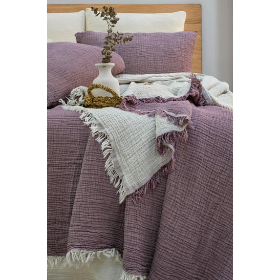 Soft 100% Cotton Muslin Bed Shams, Standard Size 2 Pieces Shams - 20 x 30 in