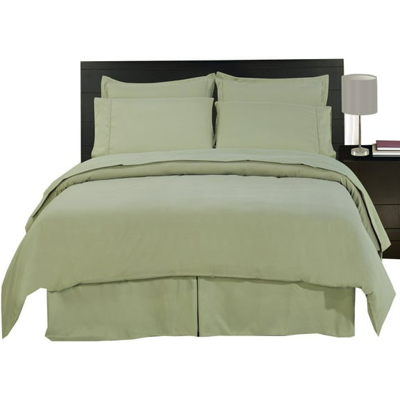 Soft 100% Microfiber Solid 3-Piece Duvet Cover Set - Full/Queen - Sage