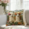 thumbnail image 1 of Soft 3D Alpaca Print Pillow Cover with Hidden Zipper - Flock Fabric Decorative Cushion Case for Sofa and Living Room, 1 of 6