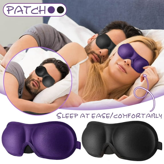 Soft 3D Eye mask for Sleeping,Machine Washable, 100% Blackout Eye Masks for Airplane Travel Essentials, Black