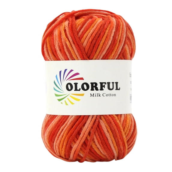 Soft 5-Ply Milk Cotton Yarn 1.76 oz Colorful Variegated Crochet Knitting Yarn for Crafting DIY Valentines Day Gifts Easter Decorations and Wreaths for Front Door J