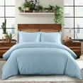 thumbnail image 1 of Soft 600 Thread Count 100% Cotton Duvet Cover Set Solid - Full/Queen - Blue, 1 of 1