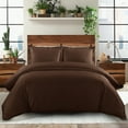 thumbnail image 1 of Soft 600 Thread Count 100% Cotton Duvet Cover Set Solid - Full/Queen - Chocolate, 1 of 1