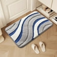 thumbnail image 1 of Soft Absorbent Bathroom Rug Mat | Non-Slip Quick Dry Polyester Carpet | Machine Washable Bath Mat | 24x16 Inches Blue Gray Floor Mat, 1 of 6