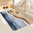 thumbnail image 1 of Soft and Absorbent Beach Bath Mat, Non-Slip Backing, Ideal for Bathroom, Kitchen and Entryway Decor, Sea Beach Starfish Shell Bath Decor, Blue, 16"x24",B, 1 of 6