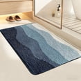 thumbnail image 1 of Soft and Absorbent Beach Bath Mat, Non-Slip Backing, Ideal for Bathroom, Kitchen and Entryway Decor, Sea Beach Starfish Shell Bath Decor, Blue, 16"x24",C, 1 of 6