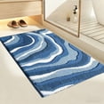 thumbnail image 1 of Soft and Absorbent Beach Bath Mat, Non-Slip Backing, Ideal for Bathroom, Kitchen and Entryway Decor, Sea Beach Starfish Shell Bath Decor, Blue, 16"x24",D, 1 of 6