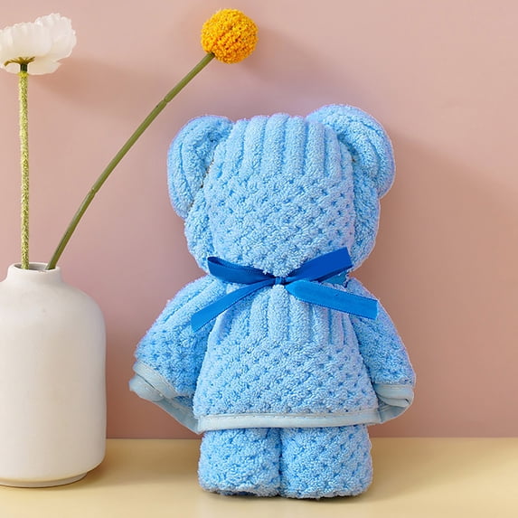 Soft Absorbent Bear Towel, Cute Bath Towel for Kids, Gift Towel for Baby Shower, Novelty Animal Toddler Towel, Housewarming Gift for Boys Girls, Unisex Present for Birthday Christmas