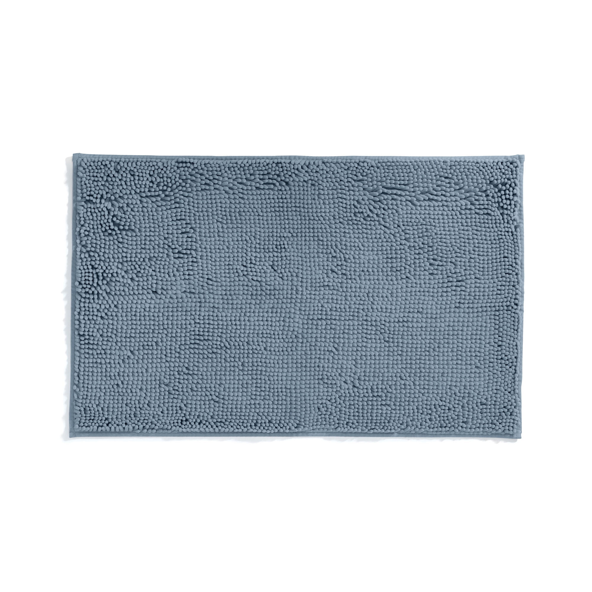 Soft Absorbent Chenille Bath Mat Rug with Anti-Skid Rubber Backing, 34 x 21, Light Blue, by Noble Linens